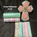Mint Green and Pink Decorative Cross with Hummingbird and Flowers  Kit – Standard Plus DIY Kit with a 9x13 Decorative Cross