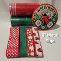"Welcome" Lady Bug and Daisies – Standard DIY Wreath Kit with 8" Sign