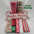 "Santa Paws Please Stop Here" Standard Plus Home Decor Kit – Standard Plus DIY Kit with a 5.5x12" Wood Sign