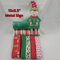 Smiling Helper Elf Holiday Home Decor Kit – Standard Plus DIY Kit with Elf-Shaped Metal Sign