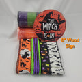 "The Witch Is In" Halloween Themed  Home Decor Kit– Standard DIY Wreath Kit with 8" Sign