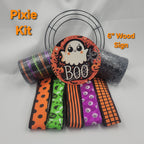 "Boo" Mixed Character Halloween Pixie Home Decor Kit – Pixie DIY Kit with 6" Wood Sign
