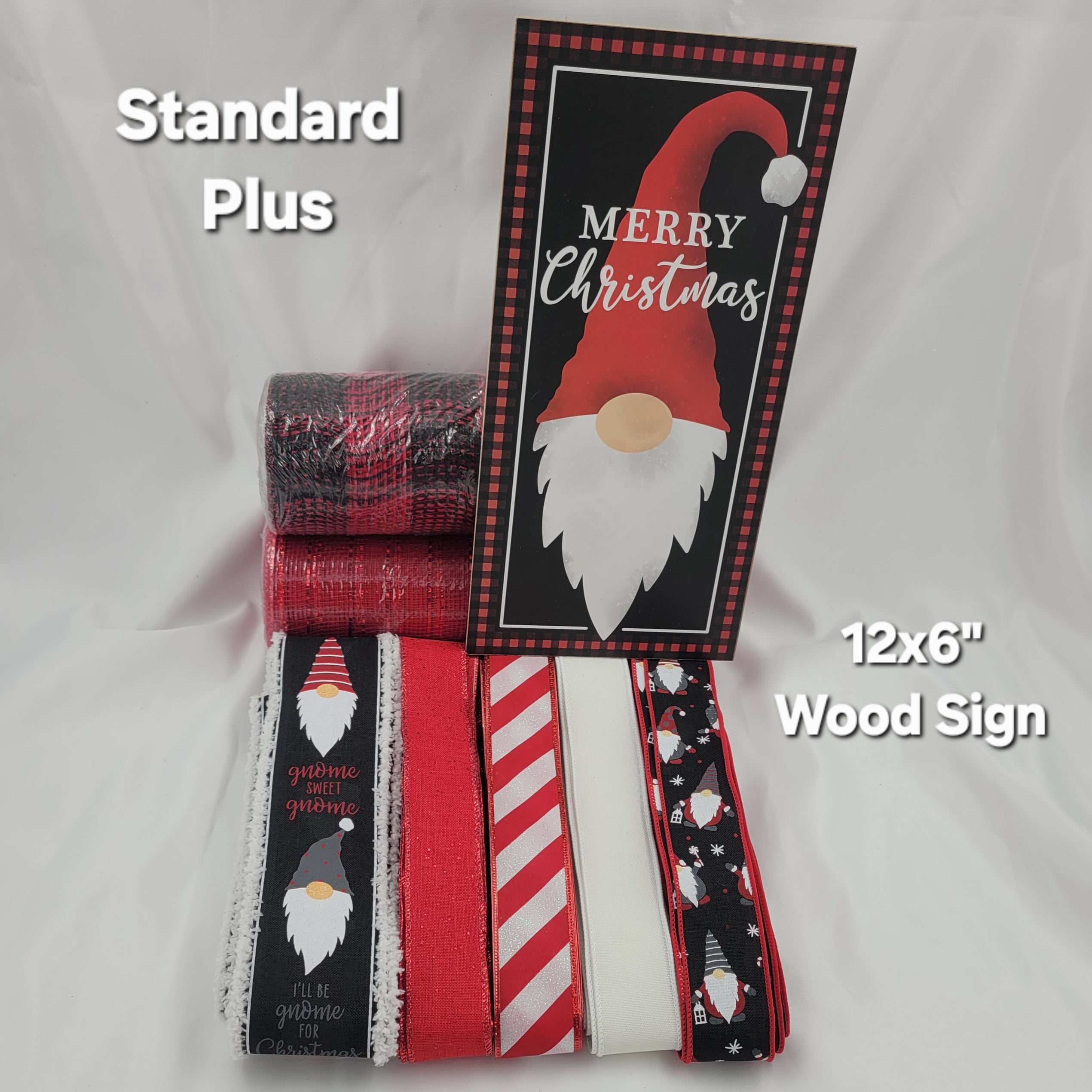 "Merry Christmas" Gnome Home Decor Kit – Standard Plus DIY Kit with -Shaped Metal Sign
