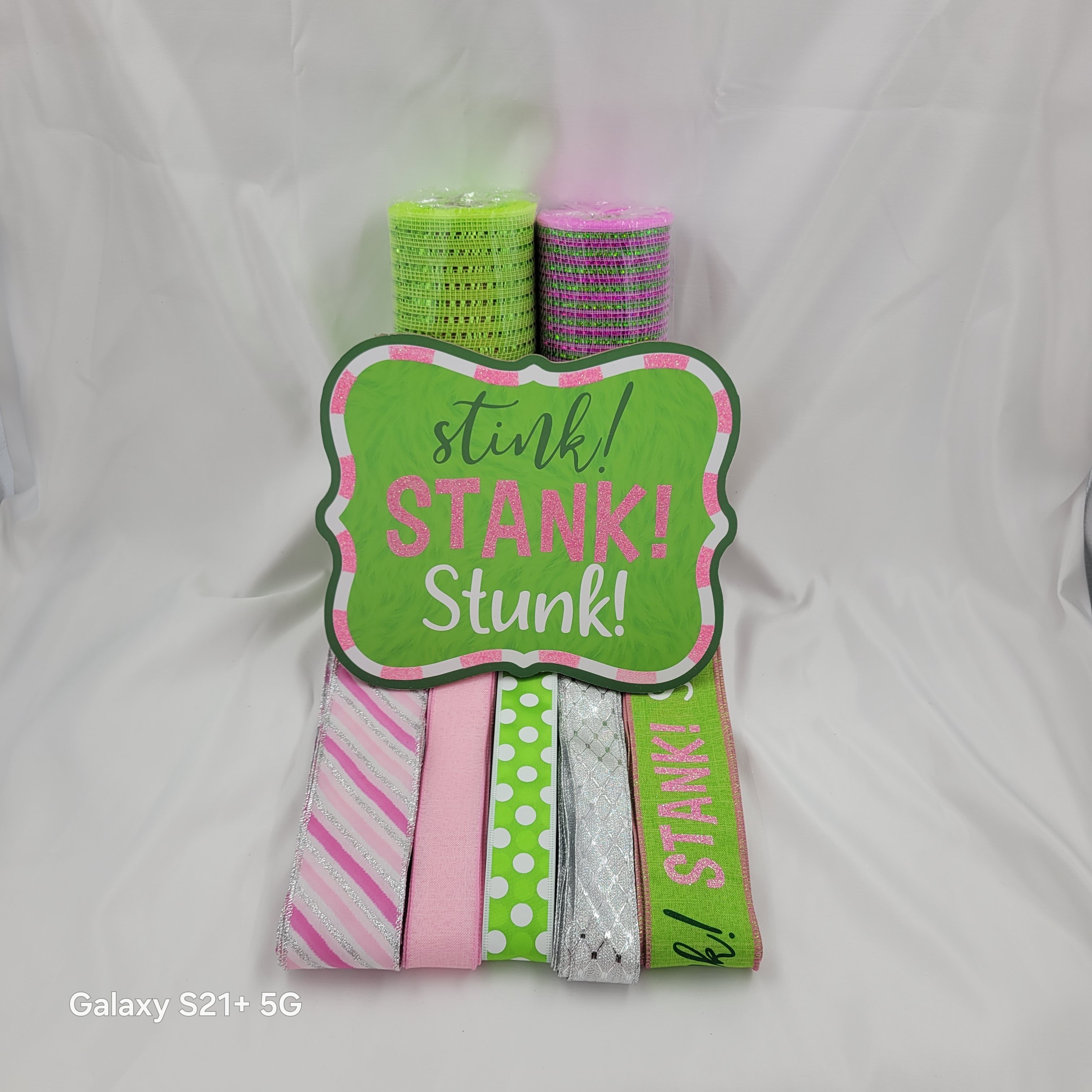 "Stink, STANK, Stunk " Green Monster themed Home Decor Kit – Standard Plus DIY Kit with -Shaped Metal Sign