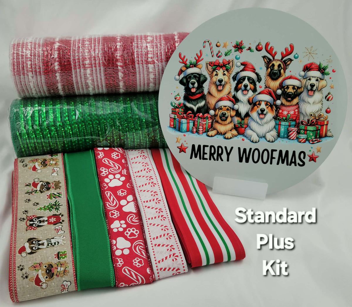 "Merry Woofmas" Home Decor Kit – Standard Plus DIY Kit with -Shaped Metal Sign