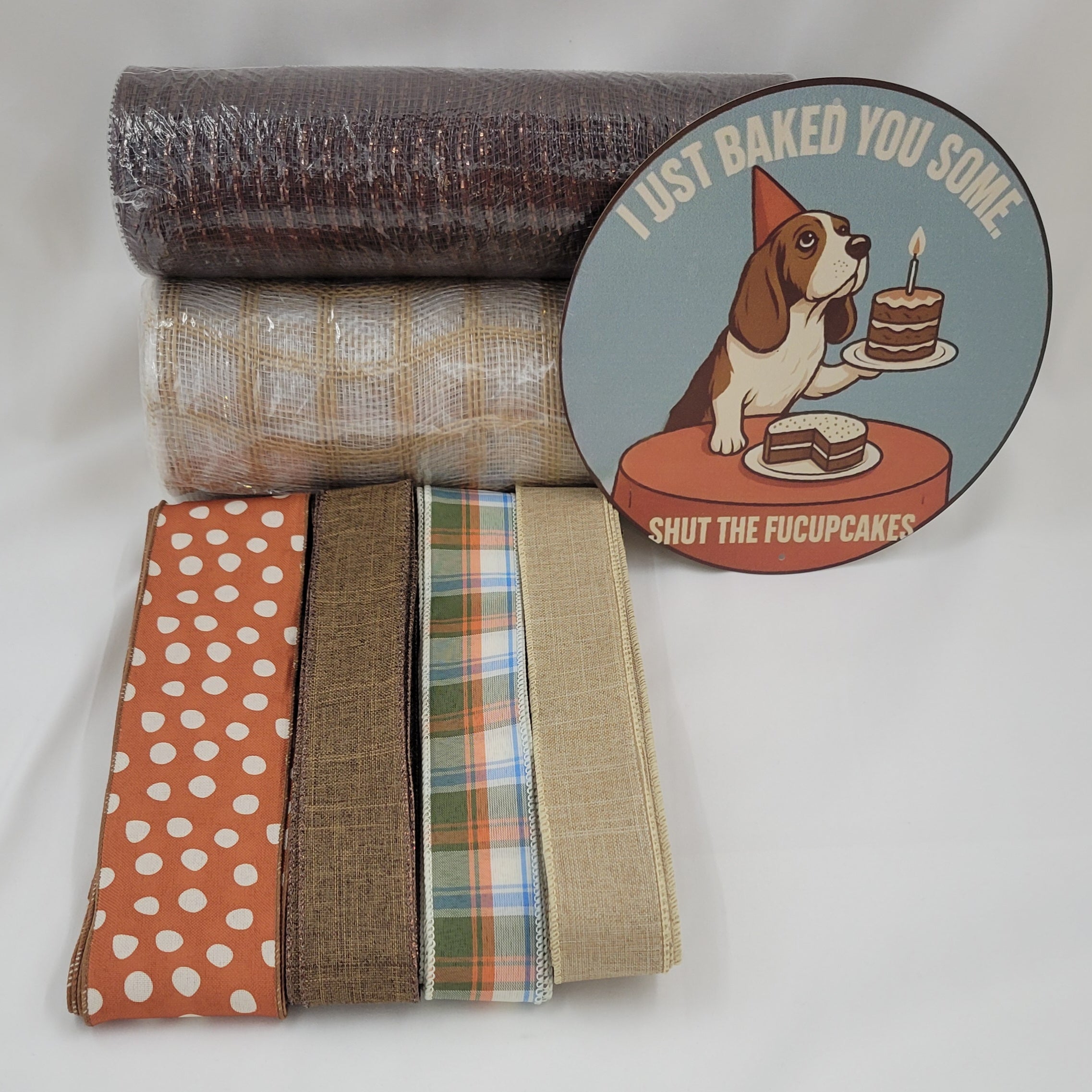 Dog Birthday "Shut the Fucupcakes" Home Decor Kit – Standard DIY Kit with 8" Metal Sign