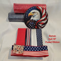Majestic Bald Eagle Adorned by American Flag – Standard DIY Wreath Kit with 8" Metal Sign