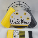 "Bee Welcome" Pixie Wreath Kit – Pixie DIY Kit with 6" Wood Sign