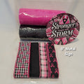 Pink Roses and Butterflies "Stronger Than The Storm" Breast Cancer Awareness Wreath Kit – Standard DIY Kit with 8" Metal Sign