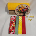 "Summer Flowers in a Rustic Barrel Planter" Wreath Kit – Standard DIY Kit with 8" Metal Sign