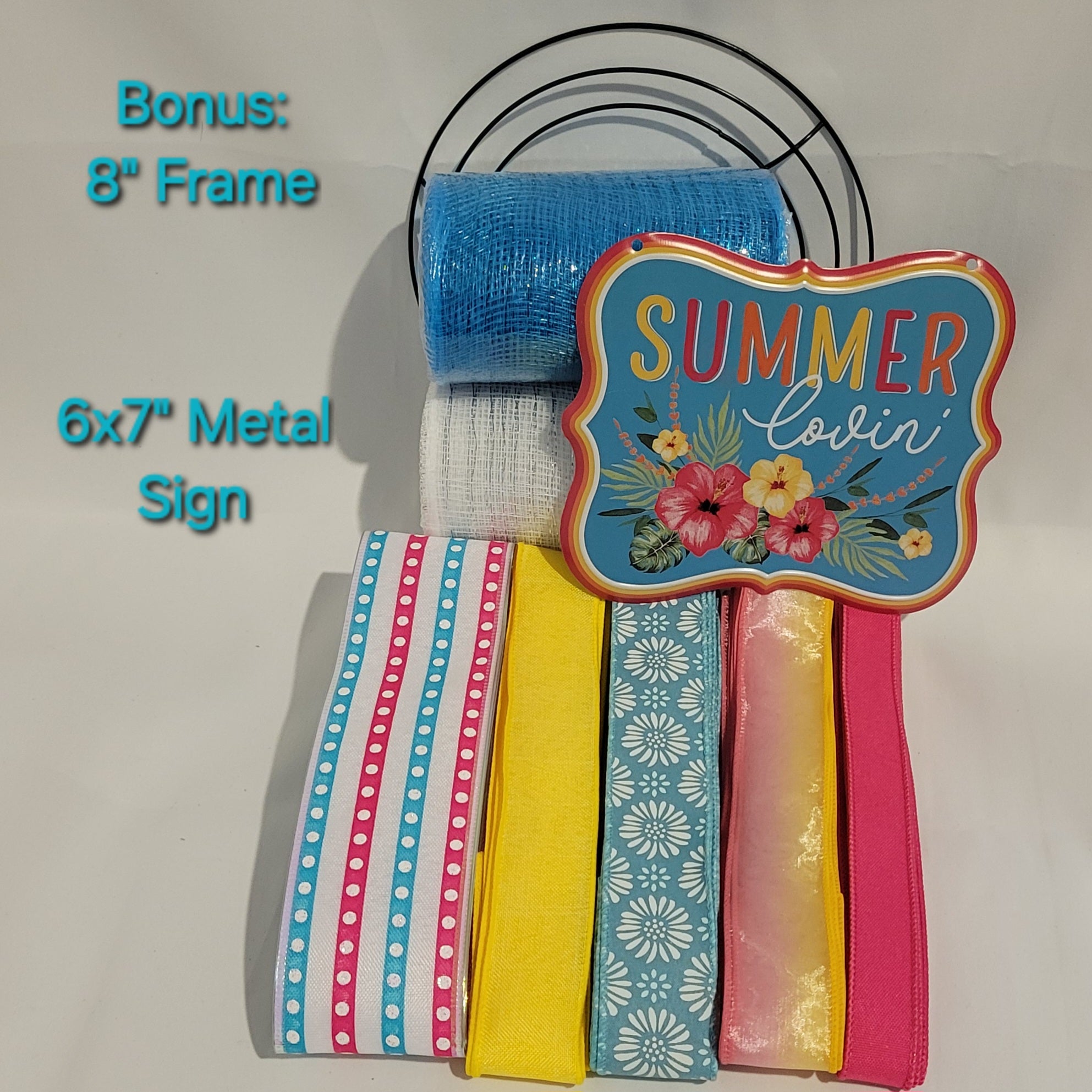 "Summer Lovin" Pixie Wreath Kit – Pixie DIY Kit with 6x7" Metal Sign