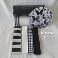 Black and White Butterflies and Flowers Home Decor Kit – Standard DIY Kit with 8" Metal Sign