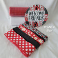"Welcome Friends" Lady Bugs and Daisies – Standard DIY Wreath Kit with 8" Sign